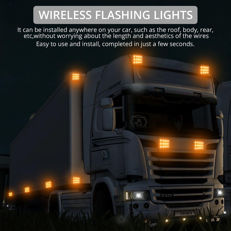 Justech 2 PCS 12 LED Rechargeable Square Emergency Flashing Lights,