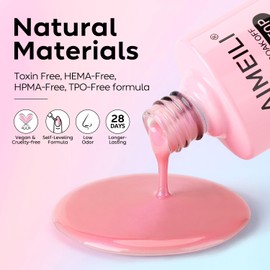 AIMEILI Gel Nail Polish Pearl Top Coat 2 In 1 Pearlescent Glitter Gel Nail Polish Glossy Shiny No Wipe Gel Top Coat for Nail Art Home DIY Manicure