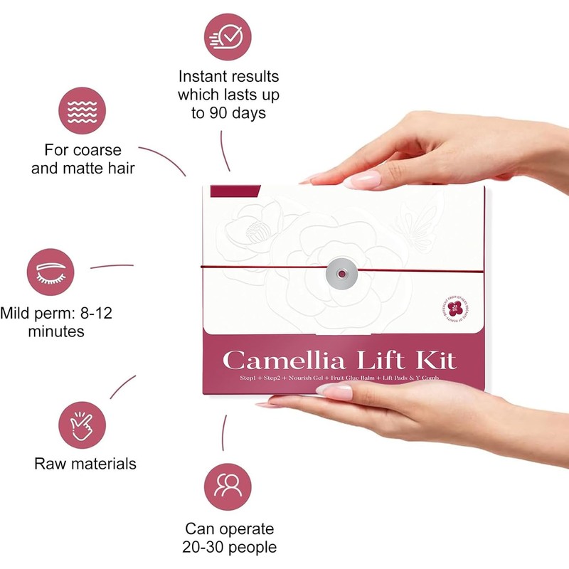 Ymiko Kit Profesional Permanente de Pestañas Doble Efecto Camelia 20-30