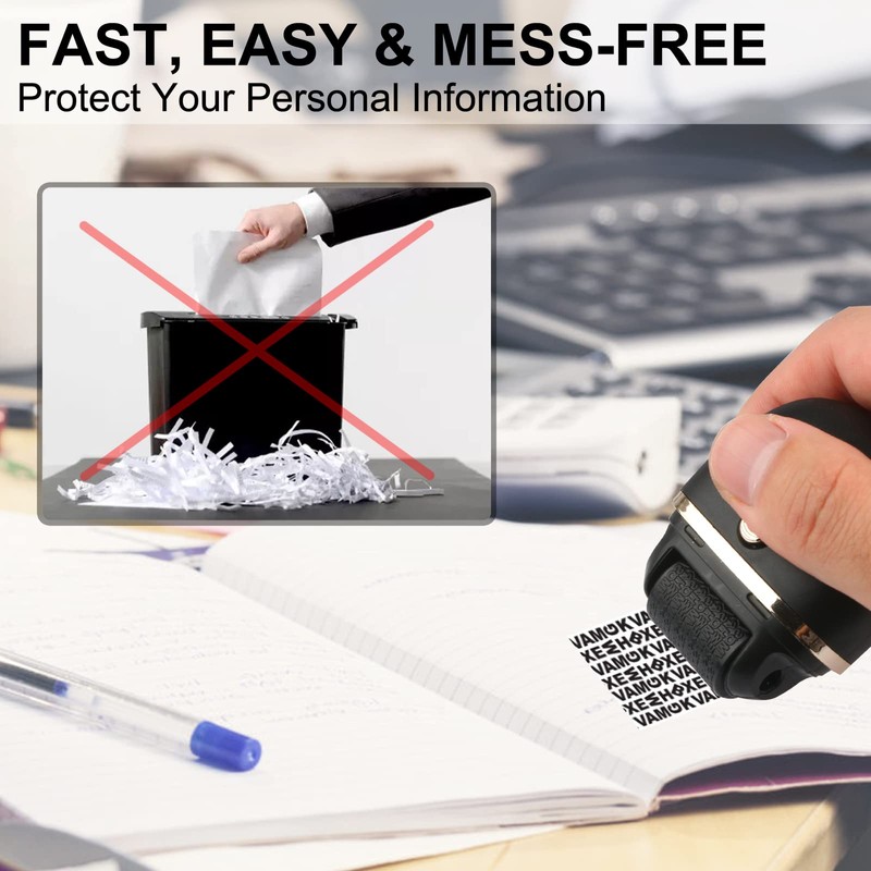 Lomil Identity Protection Roller Stamps 2 Pack - Confidential Roller