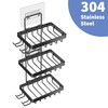 Moforoco Soap Dish Holder for Shower Wall, No Drilling, 3-tier