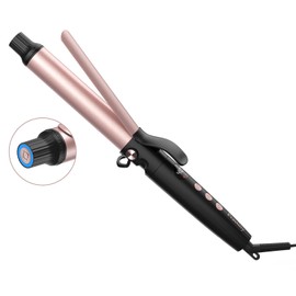 Parstiny Dual Voltage Curling Iron: Home &Travel hair curler with Smart Timer - beginners & Stylists - 1.25 Inch ceramic curling iron Up to 410℉ with LCD & Stand - medium/long hair SGS Certified