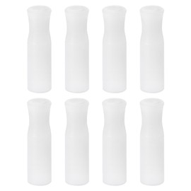 uxcell 8pcs Silicone Straw Tips, Metal Straw Covers, Soft Reusable Straws Tips Fit for 1/4 Inch(6mm) OD Stainless Steel Straws, White