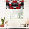 AAtter Red Black Kitchen Valance Curtain for Window Burgundy Rectangle