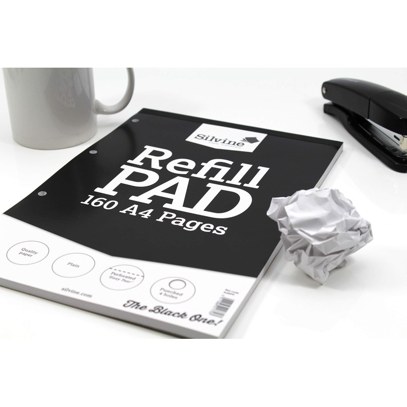 Silvine 160 Page A4 Refill Pad, Head Bound and Punched