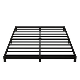 Fly-CTsoar 5 Inch Low Full Size Bed Frame Heavy Duty Metal Platform, No Box Spring Needed, Easy Assembly Mattress Foundation, No Noise, Black