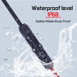 Witproton Solar PV Connector IP68 1500V 50A Solid Tinned Copper Terminal Black 5 Pairs (6mm2 (10AWG))