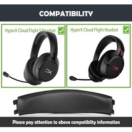 HTINDUSTRY Replacement Headband Cover Compatible with HyperX Cloud Flight S,Cloud Flight Headsets Softer Protein Leather Replacement Headstrap Pad