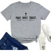 Women Pray Wait Trust Soft Sleeveless Crew Neck Cute Graphic