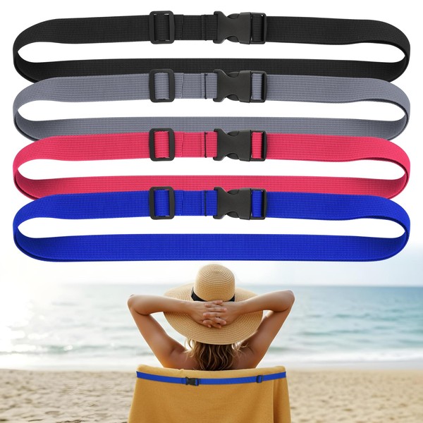 Easecos 4 Pcs Towel Bands for Cruise Chairs, Beach Towel