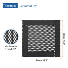 MECCANIXITY 5PCS PC Dust Filter, 70mmx70mm PVC Computer Case Cooler Dustproof Mesh Cover Fan Grills for Computer Chassis Speaker, Black