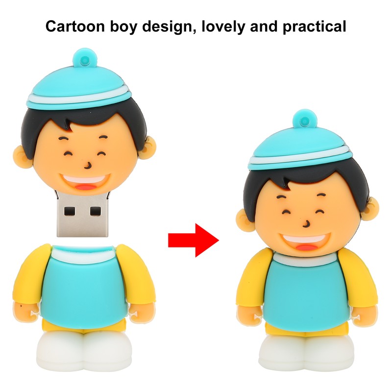 USB Flash Drive 16GB/32GB/64GB/128GB Cute Cartoon Boy Portable Storage Memory