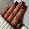 Calkkrer 24 Stück Kurze Schwarze Press on Nail, Kunstnägel, Französische