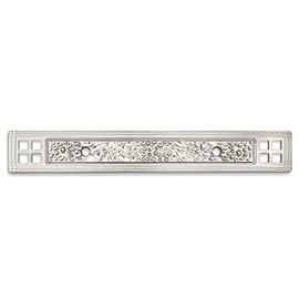 Cosmas 10 Pack 10554SN Satin Nickel Hammered Cabinet Handle Pull Backplate Back Plate Hardware - 3" Inch Hole Centers