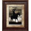 Cowboy Riding At Sunset - Western Art - Double Mat