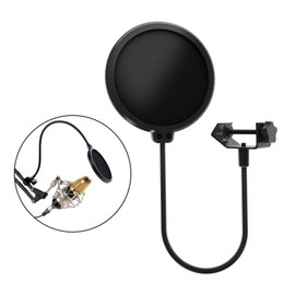 One Piece Flexible 360° Microphone Mask Shield Durable Mic Wind Pop Screen Shield Improve Sound Quality Mic Dual Layered Sound Shield for Recording