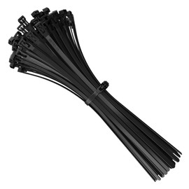 intervisio Cable Ties Resealable, 300 mm x 7.6 mm, Pack of 100, Black, Removable, Reusable