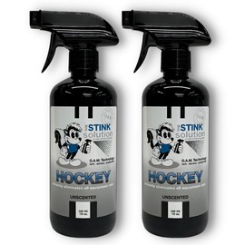 The Stink Solution Unscented Hockey Odor Eliminator For Strong Odor: Quickly Banish Sweat & Body Odor From Hockey Gear, Skates, Hockey Bags, Gloves, & More! Safe Hockey Deodorizer - 2 16 oz Bottles