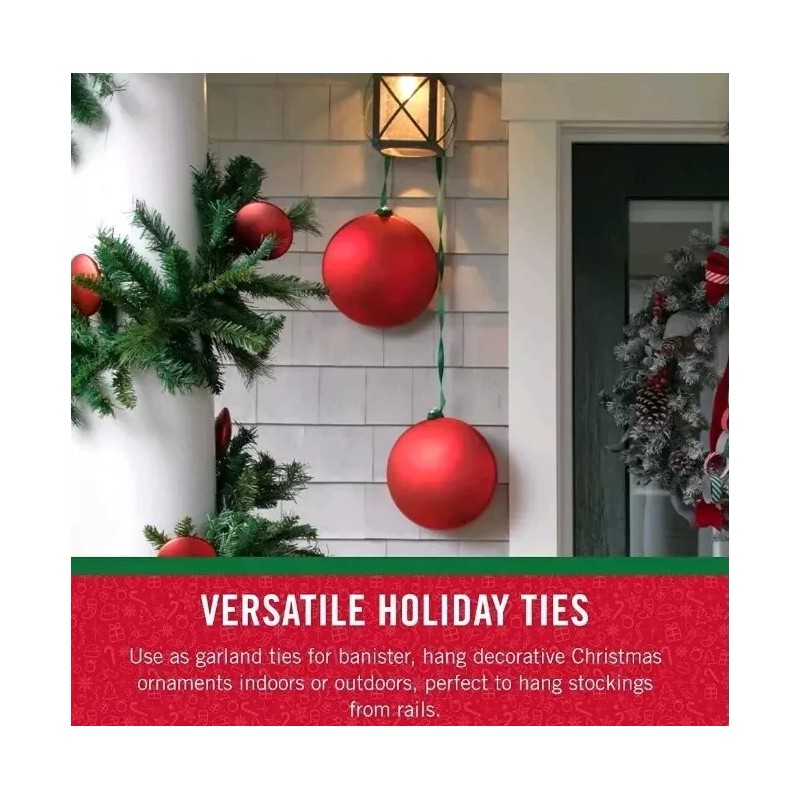 VELCRO Holiday Garland Tie for Decorations, Reusable Wrap, 30 Ft