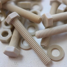 10 x M6 x 40mm PPS Hex Bolts Plastic Screws Nuts Washers Polyphenylene Sulfide
