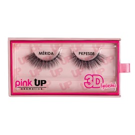 PINK UP | 3D Eye Lashes | Pestañas Postizas | Fibras de cabello sintético | Se adaptan perfecto a la forma de los ojos | Reutilizables | Modelo Merida | PKPES08