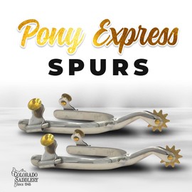 Colorado Saddlery The Pony Express Spurs for Women - Stainless Steel, Stylish Boot Spurs with 7/8" Brass Rowel - Perfect for Trail Riding, Horse Tack, Outfitting - Comes in a Pair
