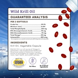 Wholistic Pet Organics Wholistic Pet Organics Krill Oil for Dogs - Dog Itching Skin Relief & Joint Health - Omega 3 Supplement for Skin & Coat Support, Allergy Relief, Senior Dog Supplements, and Healthy Coat for Dogs