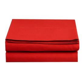 Elegant Comfort Premium Hotel Quality 1-Piece Flat Sheet, Luxury & Softest 1500 Thread Count Egyptian Quality Bedding Flat Sheet, Wrinkle, Stain and Fade Resistant, Queen, Red