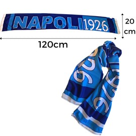 NARAMAKI® Naples Flag and Scarf - Flag 90 x 150 cm with Loop for Pole + Scarf 20 x 120 cm Naples - Football Championship (Flag 60 cm + Naples Scarf)
