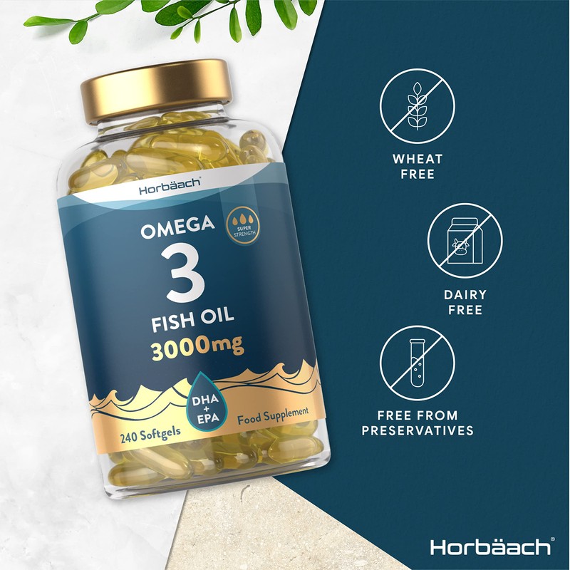 Omega 3 Fish Oil 3000mg | 240 Capsules | with