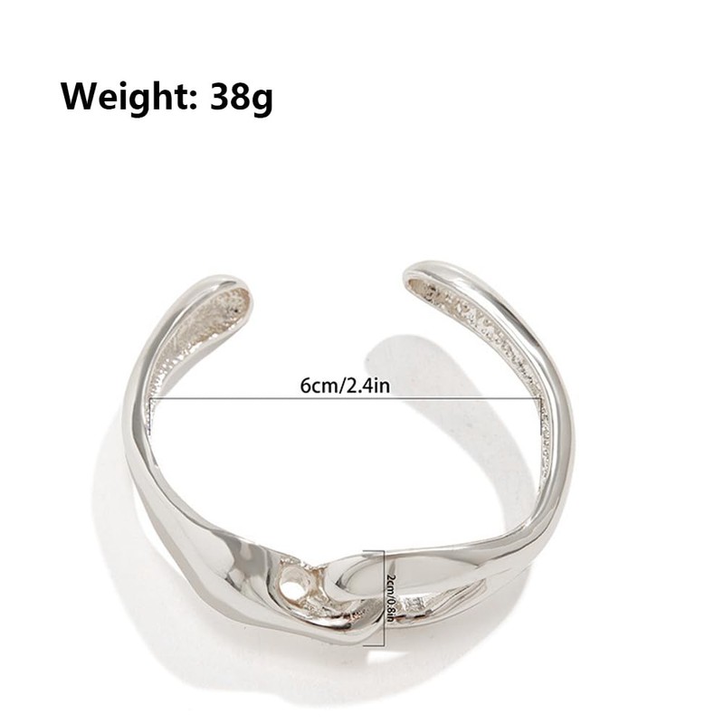 FUTIMELY Irregular Gold Chunky Cuff Bracelets for Women Adjustable Silver