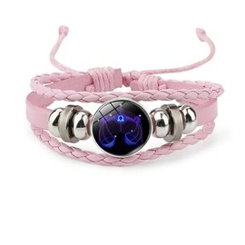 Rozozo Pink Twelve zodiac spirit bracelet adjustable Twelve zodiac leather bracelet jewelry accessories for zodiac enthusiasts-Libra