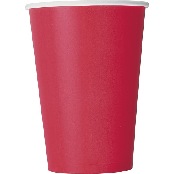 Unique Industries Disposable Paper Cups, 10 Count (Pack of 1), Ruby Red