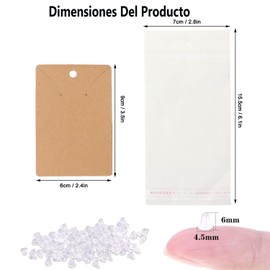 100 Juegos de Tarjetas Para Exhibir de Joyería,con 100 Tarjetas Exhibición de Arete Collar,100 Bolsas Autoadhesivas y 220 Respaldos de Aretes,Tarjetas para Pendientes,Almacenamiento de Collares,Marrón