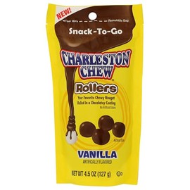 Charleston Chew Rollers Vanilla Snack-To-Go Resealable Bag, 4.5 oz, Pack of 3