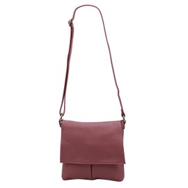 SH Leder Kim G182 Real Leather Crossover Shoulder Bag 26 x 25 cm Tanned Cowhide, denim blue