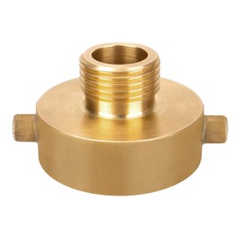Brass Fire Hydrant Adapter, 1-1/2" NST (NH) Female x 3/4" GHT Male Brass Fire Hydrant Adapter with Pin Lug, Brass Fire Hydrant Hose Adapter Fitting Connector for Fire Hydrants, Hoses, Pipes