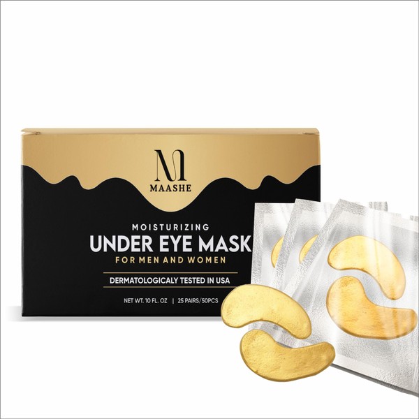 MAASHE 25 Pairs 24K Gold Under Eye Mask/Patches For Moisturizing,