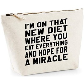 Hippowarehouse I'm on that new diet where you eat everything and hope for a miracle printed make up cosmetic wash bag 18x19x9cm