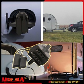 Adaptador de luz para remolque de 7 pines a 4 pines y 5 pines, hoja de 7 vías a enchufe de remolque resistente de 4 y 5 vías, diseño 2 en 1