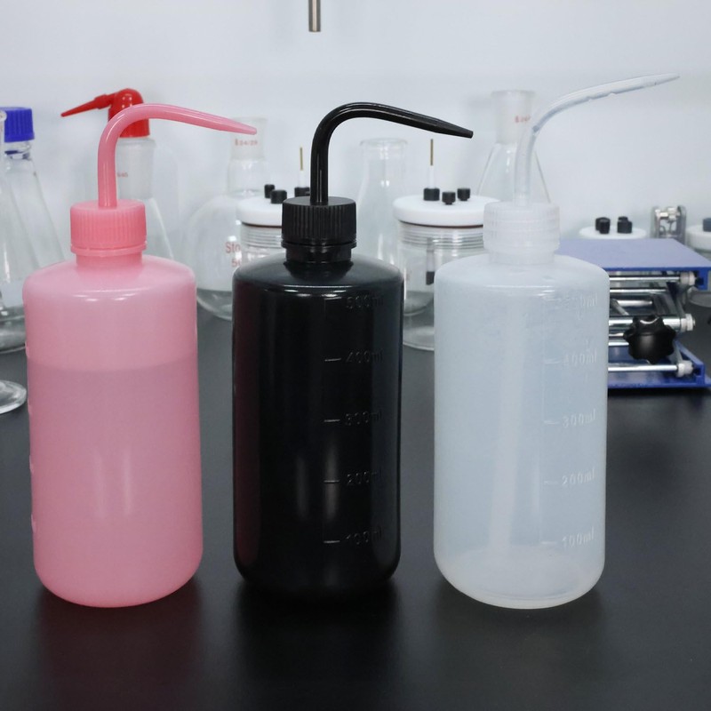 stonylab LDPE Chemical Wash Bottle, 2-Pack Watering Tool Safety Black