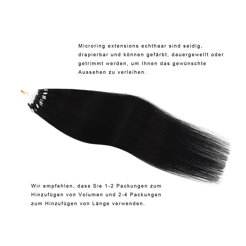 Micro Ring Extensions, Real Hair, Micro Loop Extensions, 50 g,