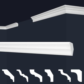 MARBET DESIGN Stucco Moulding Moulding XPS Polystyrene White - Ceiling Moulding Ceiling Trim Strips E-Strips - (Indoor and Outdoor Corner E-2)