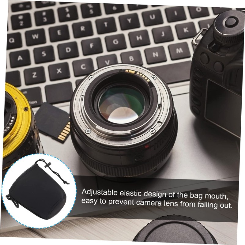 Operitacx 2PCS Neoprene Lens Pouch Bag Camera Lens Case with