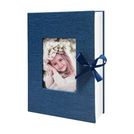 HenPisen Photo Album 4x6 100 Pockets, Slip-in Picture Albums, Linen Cover Top Loader Vertical Pockets Albums for Baby, Kids Boy Girls, Wedding, Family, Anniversary, Blue
