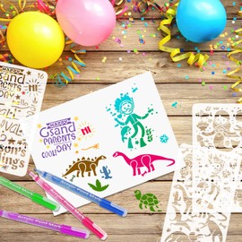 MWOOT Pack of 24 Mixed Stencils Journal Stencils Kit, Reusable Planner, Diary, Painting Template Accessories, DIY Stencil for Painting on Notebook, Calendar, Wall Decoration (10.4 x 17.8 cm)