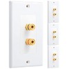 Aswalling 4 Pack Single Gang 1.0 Speaker Wire Wall Plate