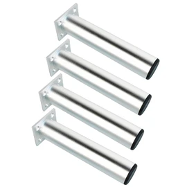 Qrity Aluminium Alloy Furniture Legs, Pack of 4, 250 mm Height Replacement Feet Support Legs for Furniture Table Sofa Bed Desk, Silver