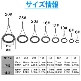 Rod Guides Fishing Rod Top Guide Tips Set Ceramic Ring Stainless Steel Fishing Rod Tip Replacement Repair Kit with Storage Box (70 Pieces Black (6#-25#) Rod Guide Set