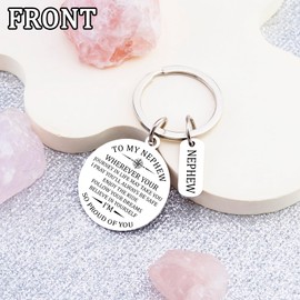 To My Nephew Gifts from Auntie Inspirational Nephew Keychain 16 Year Old Boy Gifts for Nephew Teen Boys Gift Ideas Boys Birthday Christmas Gift for Teenager